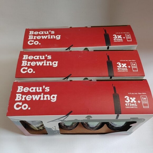 Beau's Brewing Co. Collectible Glasses x3 COMPLETE COLLECTION EMPTY CANS - Picture 5 of 6